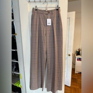 NWT Walter Baker checkered wide leg pants